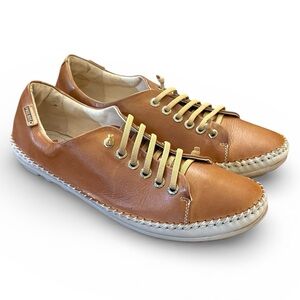 Pikolinos Riola Leather Sneakers Brandy Tan Comfort Shoes Spain EU41/US10-10.5